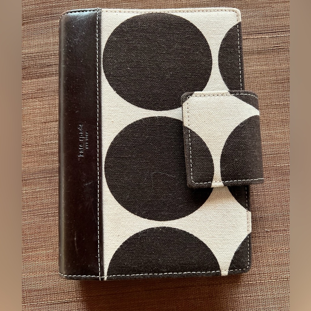 Kate Spade 2001 Vintage Leather/Fabric 6-Ring Planner Organizer, NWT, Rare